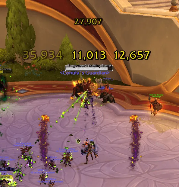 PlateSCT floating combat text at World of Warcraft nameplates.